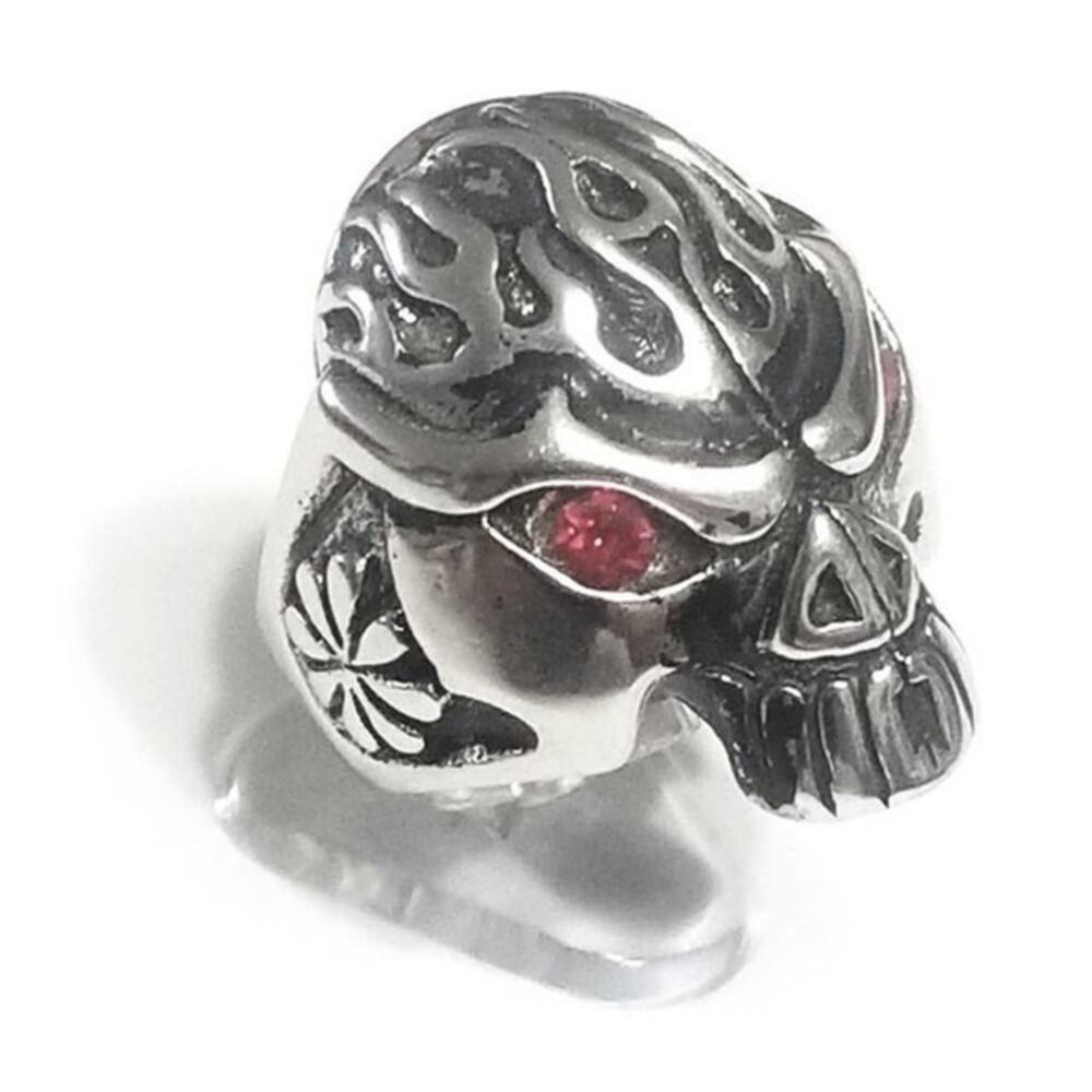 New stainless steel‎ red eye skull ring size 8